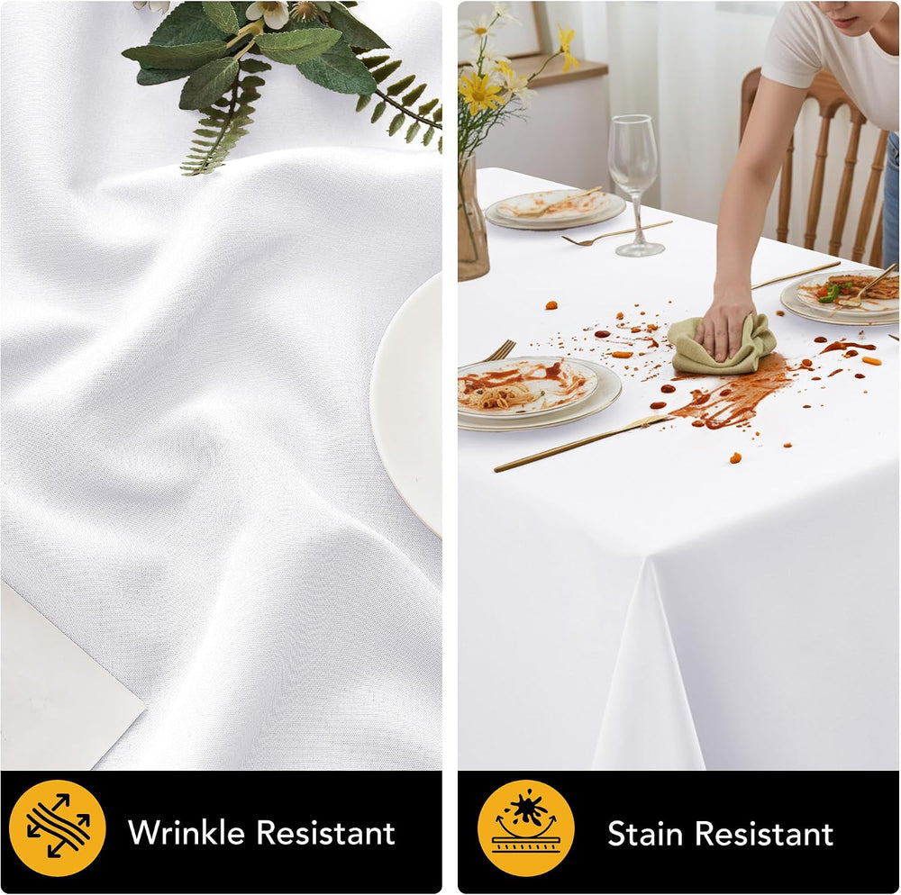 10-Pack White Tablecloths for Rectangle Tables, 60 x 120 Inches