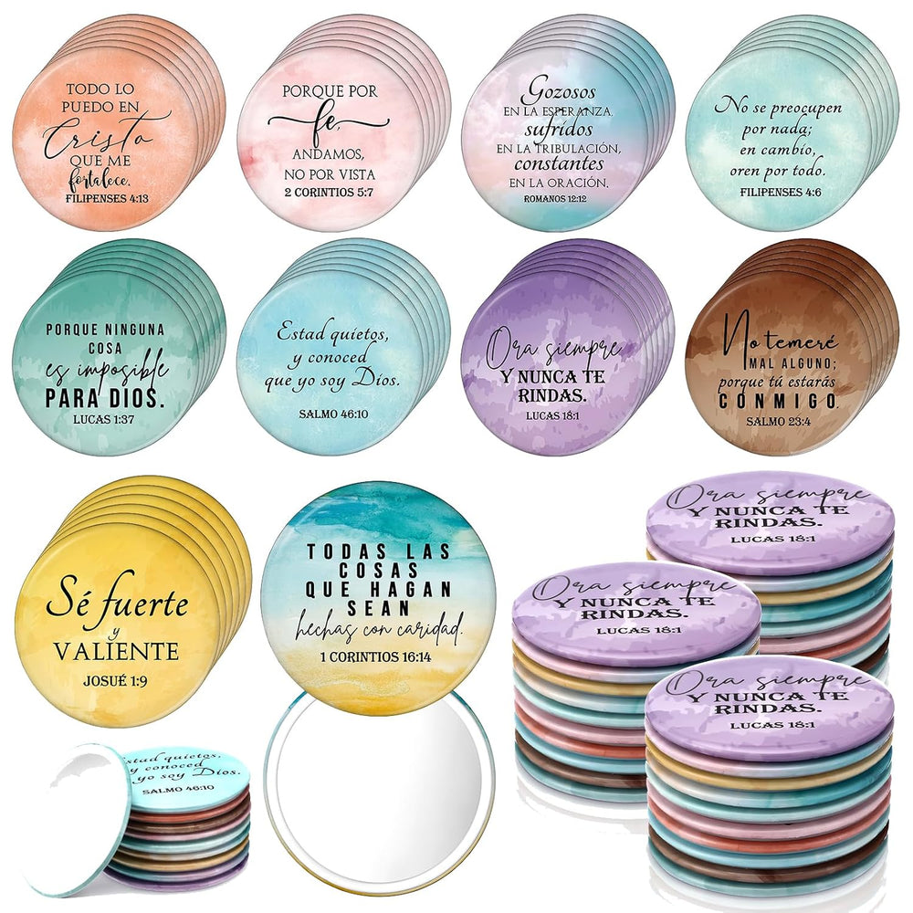 GlikCeil 80 Pcs Christian Compact Mirror Bulk for Women,Religious