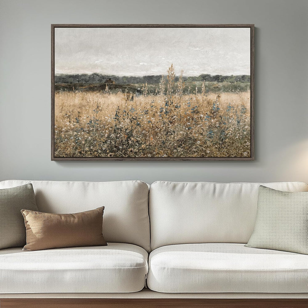 Framed Vintage Landscape Canvas Wall Art, 24x36 Inch