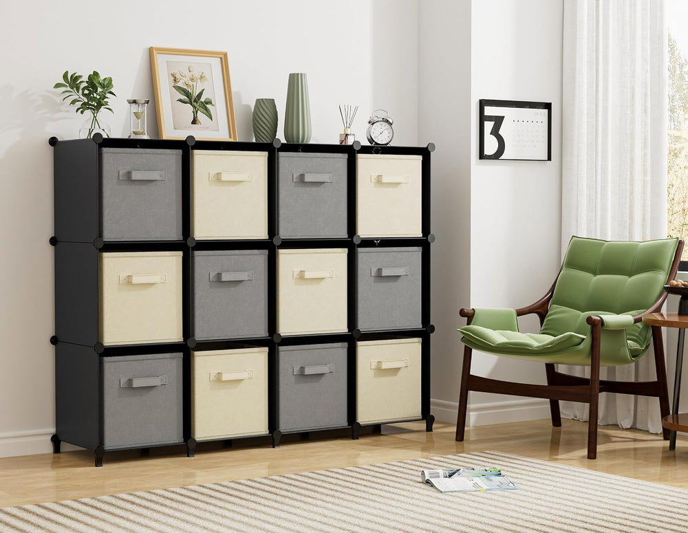 HOMIDEC Closet Organizers and Storage, 12 Cube Storage Organizer, Black