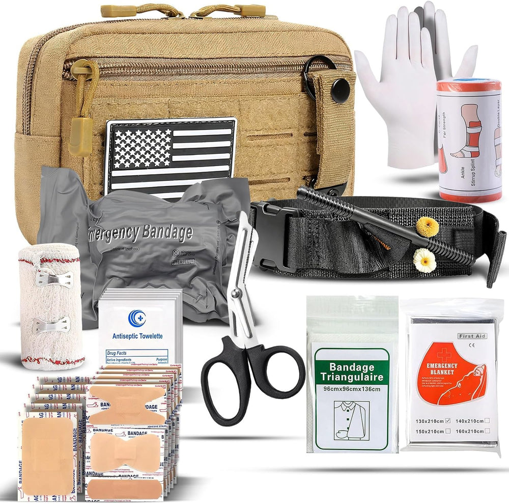 IFAK Trauma Kit with Tourniquet, 4-Inch Israeli Bandage, Elastic Bandages, Se...