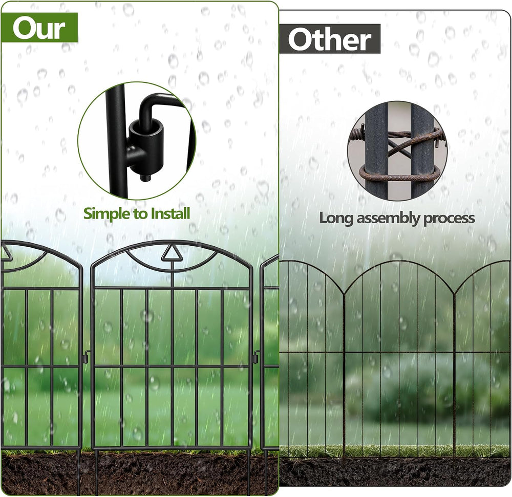 17in (H) x21ft (L), 20 Panels No Dig Decorative Garden Fence