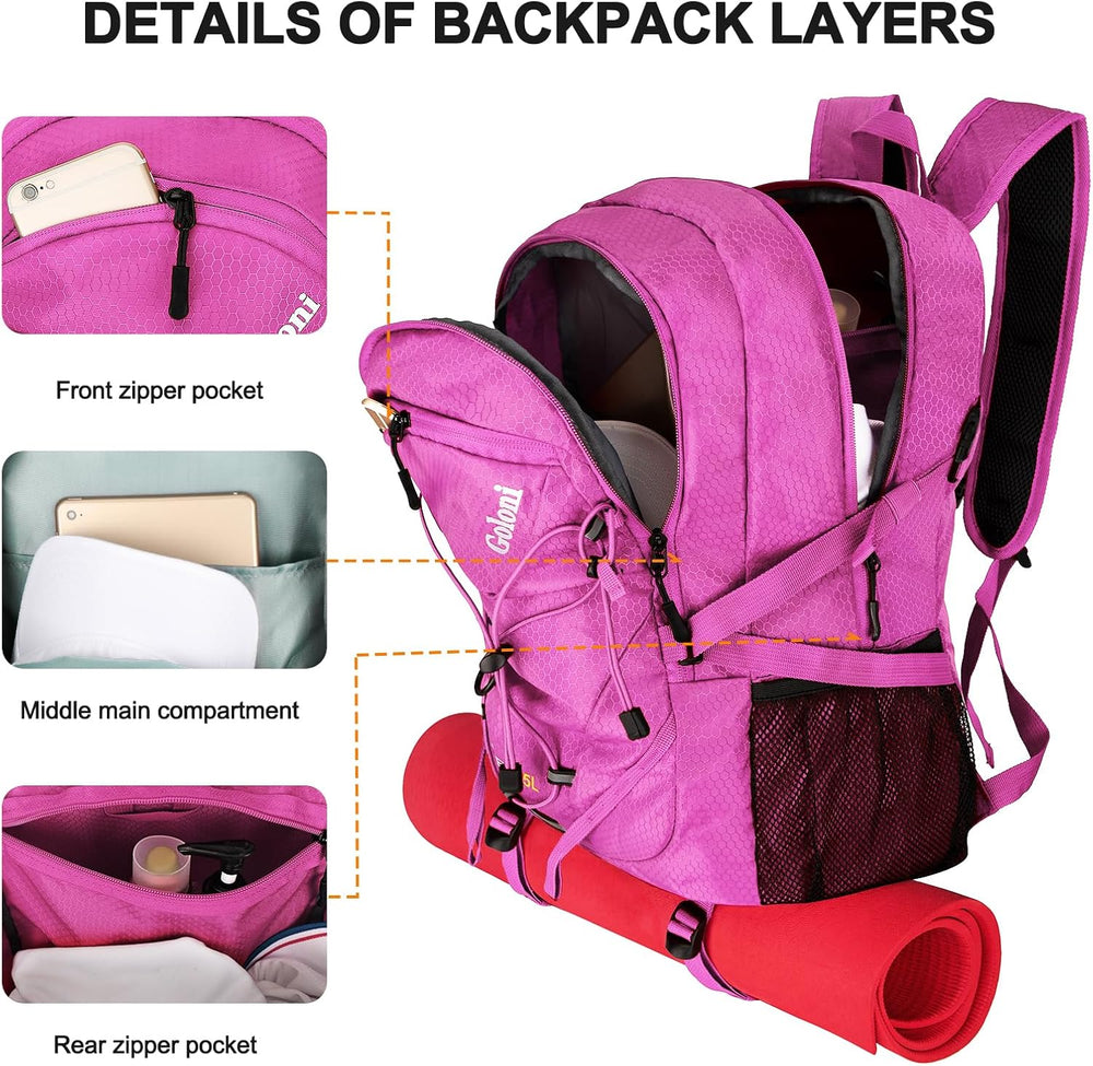 Goloni 45L Foldable Hiking Daypack, Lightweight Water‑Resistant Backpack