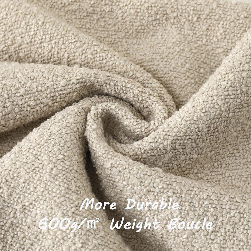 FUTEI Pack of 2 Boucle Textured Throw Pillow Covers 20x20 Inch, Beige