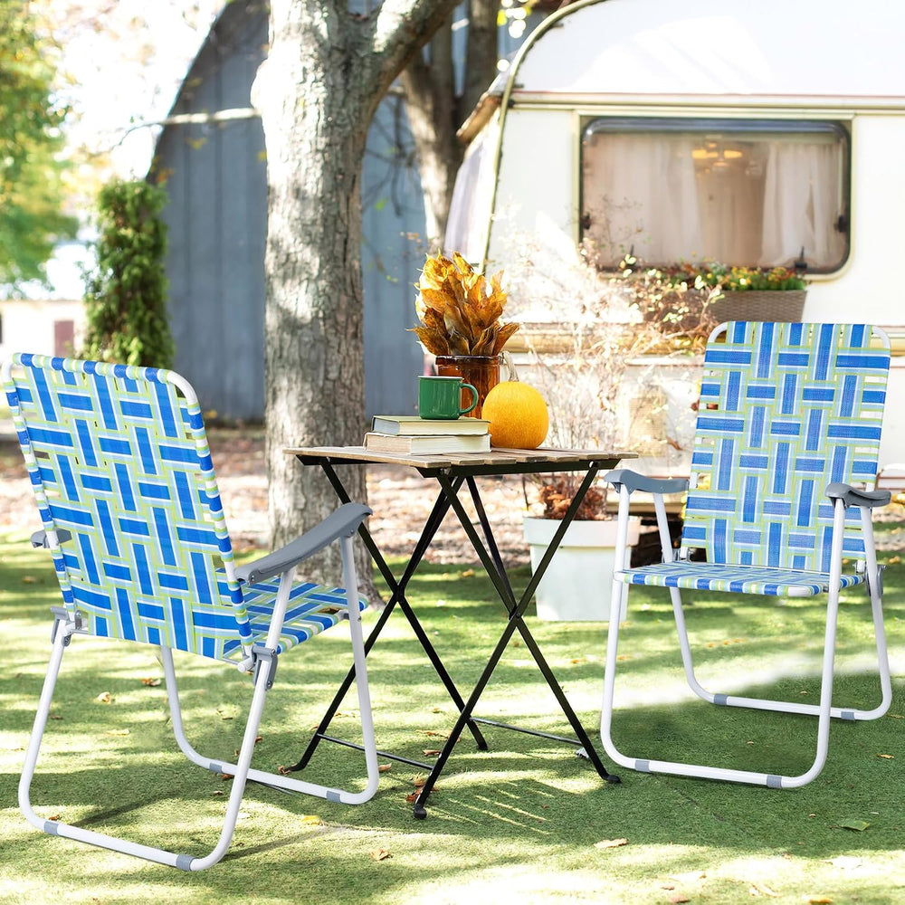 ZENY Beach Chairs, Patio Folding Lawn Chairs Outdoor Webbed Folding Chairs