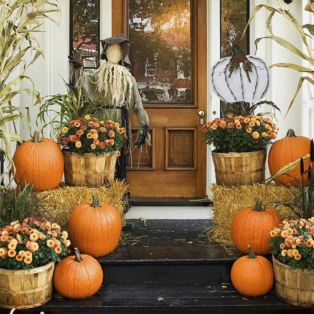 Pumpkin Yard Stakes Sign Outdoor Fall Decor Autumn Garden Stake Lawn Art