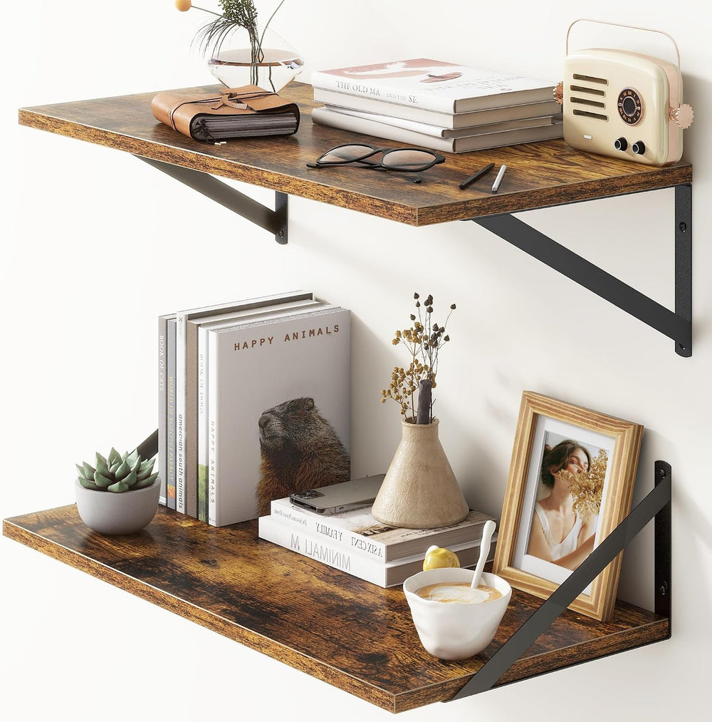 Deep Floating Shelves, 12 Inch Deep Floating Shelves for Wall, 24"W x 12...