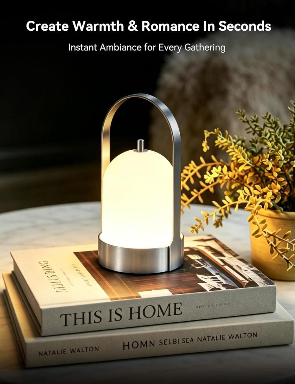 Tubicen Portable Table Lamp Rechargeable Outdoor Lantern with Handle
