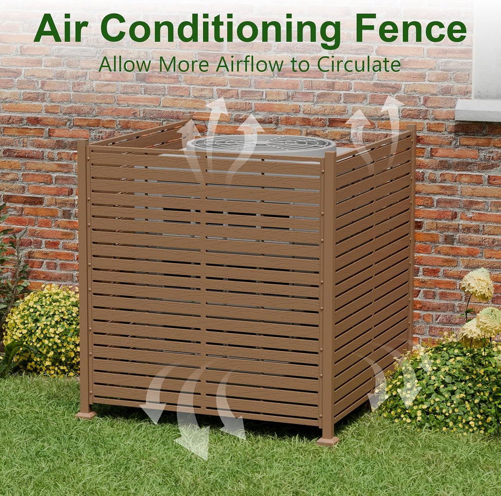 3 Panels Outdoor Air Conditioner Fence, 48" W X 51" H No-Dig Outdoo...
