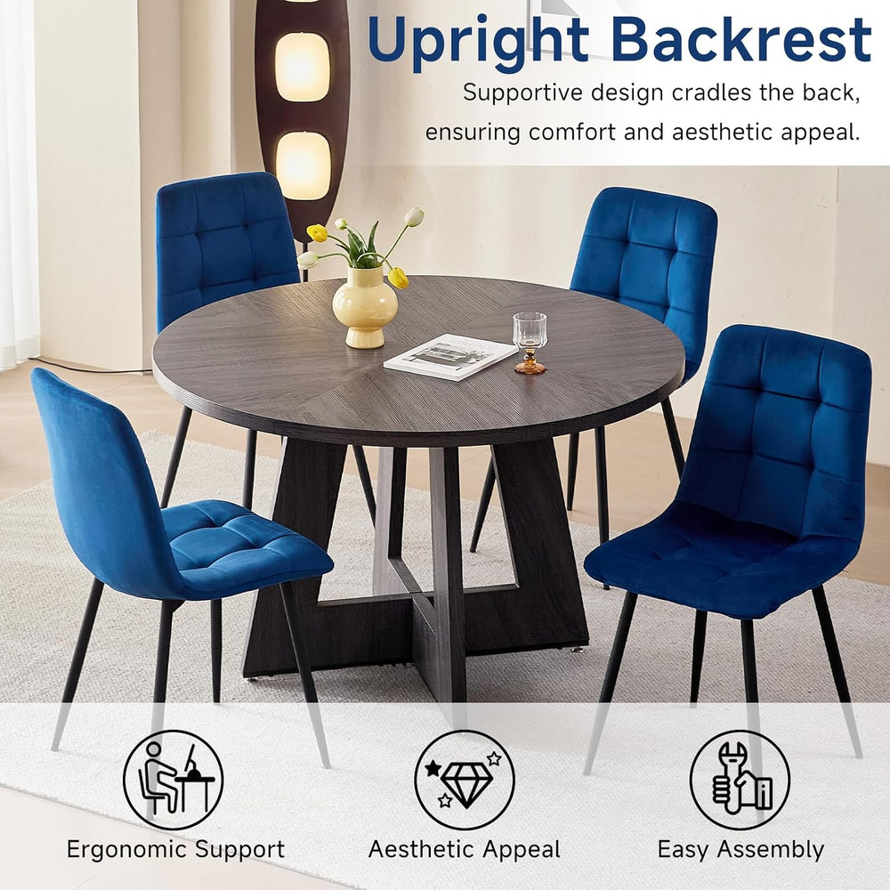 Blue Velvet Dining Chairs Set of 4 Kitchen & Dining Room Chairs