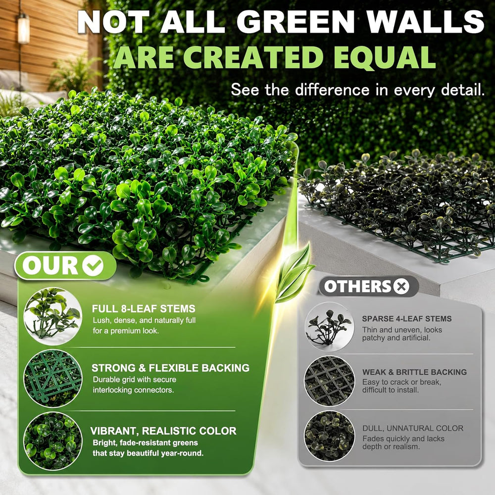 Artificial Grass wall Panel 12P 10x10 Boxwood Greenery Backdrop