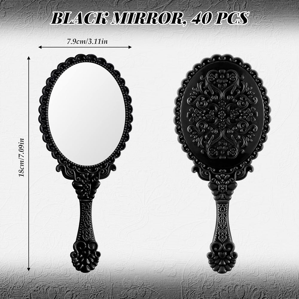 Namalu 40 Pcs Vintage Handheld Mirrors, Black
