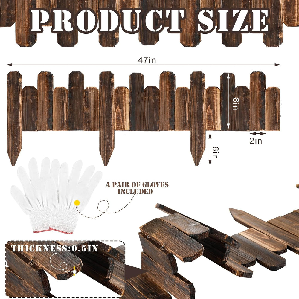 Bucherry 8 Pcs Wood Garden Edging Border No Digging Landscape Edging