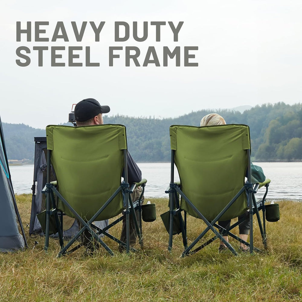 TIMBER RIDGE Oversized Folding Camping Chair High Back 500lbs