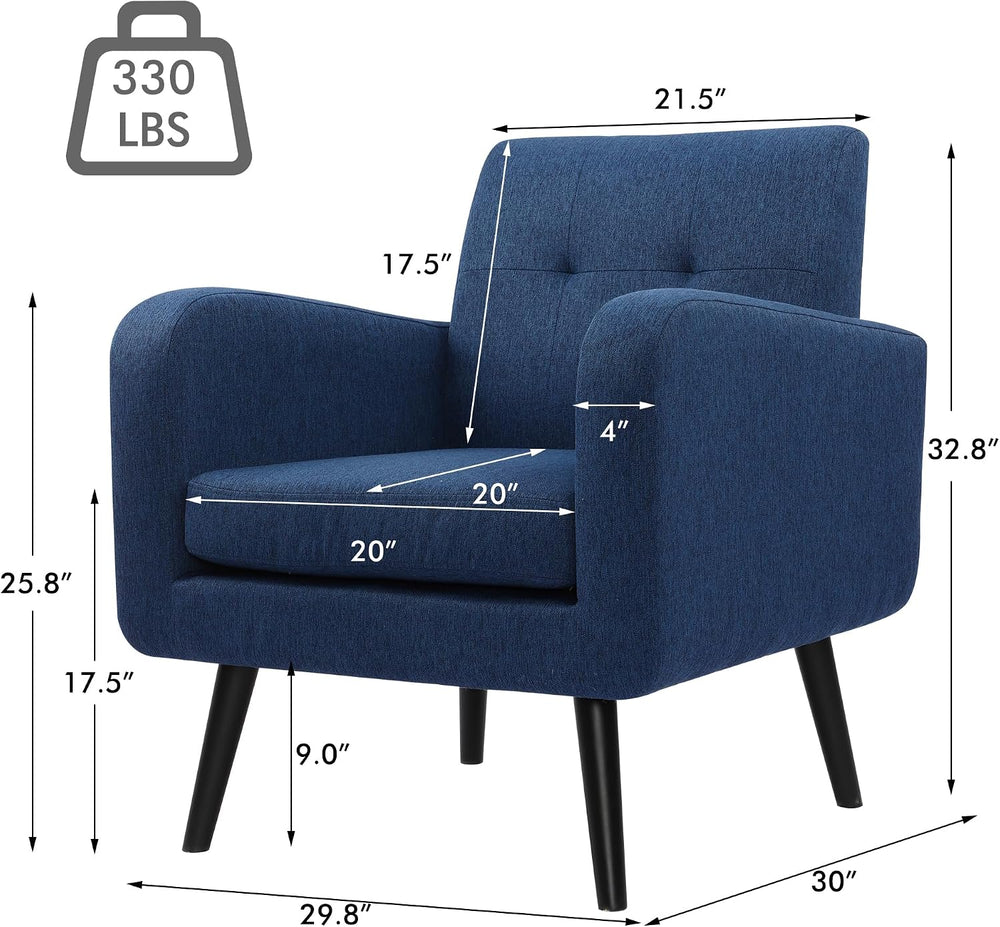 LSSPAID Modern Accent Chairs, Upholstered Fabric Cozy Armchairs, Living Room ...