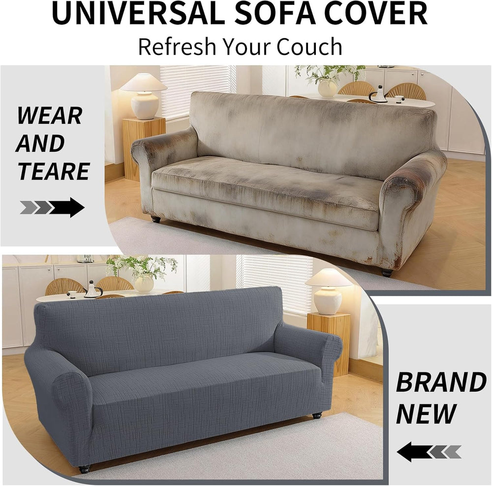 Super Stretch Armchair Covers (Chair 35"-45", Light Gray)