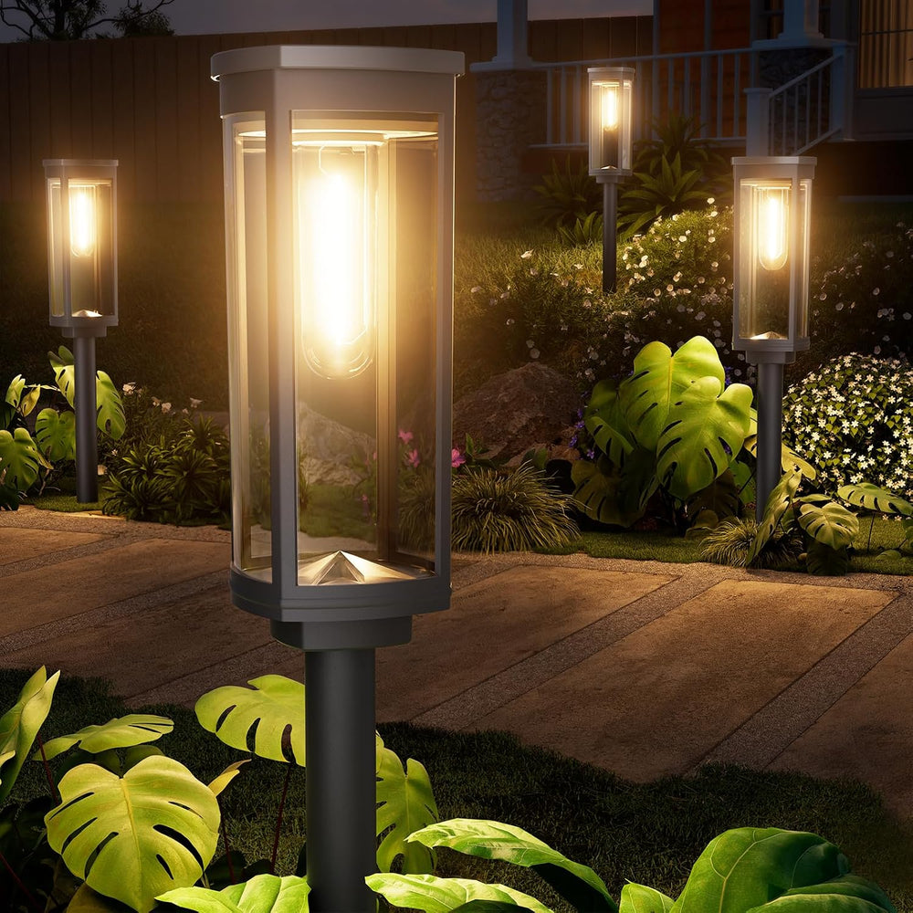 NEWMESSI Solar Lights Outdoor Waterproof, 8 Pack, Warm White, Clear Shade
