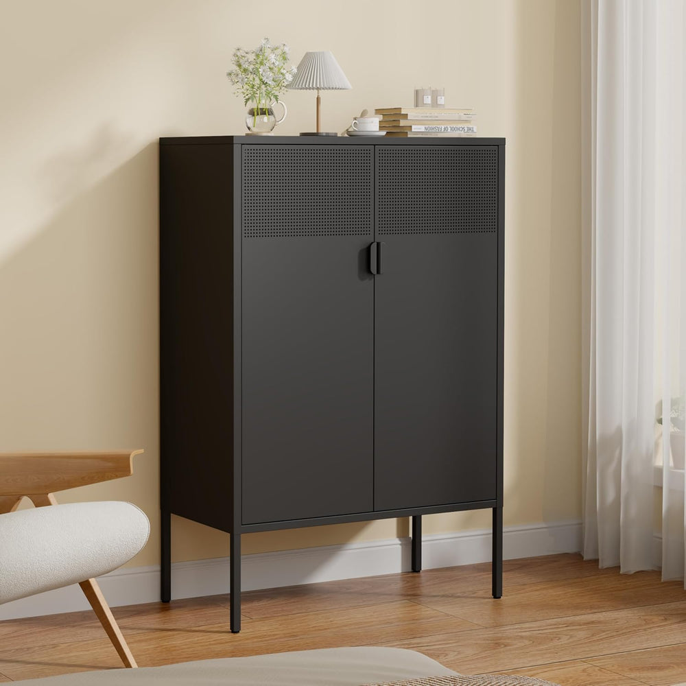 47" Metal Locker Storage Cabinet Small Buffet Sideboard Cabinets