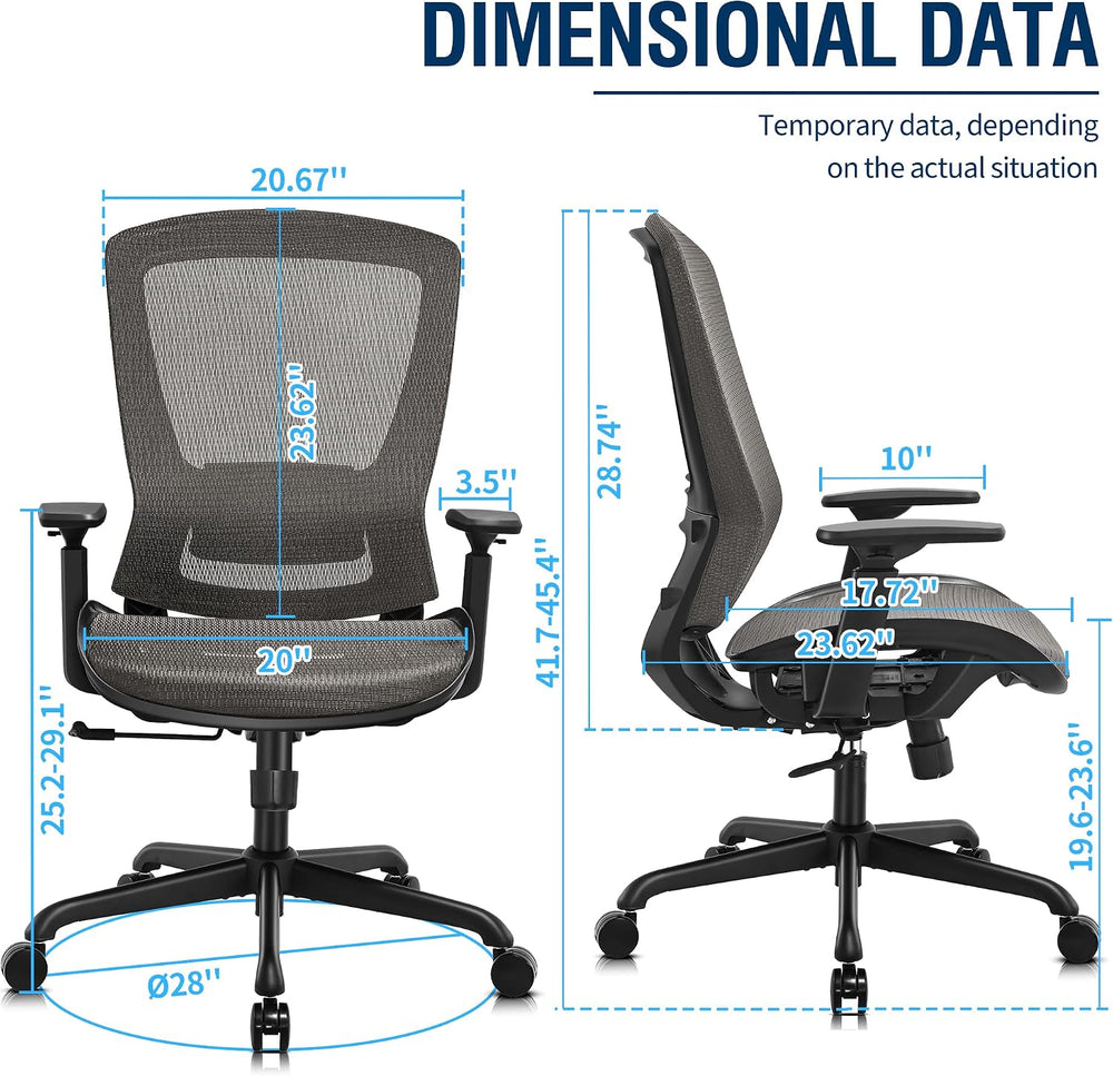 Ergonomic Mesh Office Chair,Comfy Computer Desk Chair - BIFMA 5.1 Certified C...