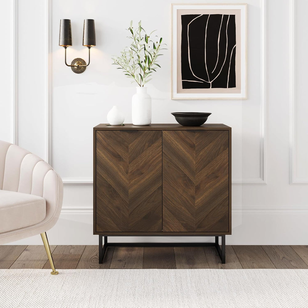 Nathan James Enloe Modern Sideboard Buffet Storage Accent Cabinet with Doors ...