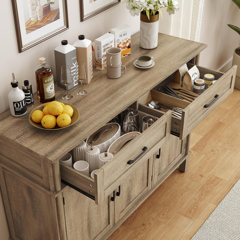 ONBRILL 48 Inch Buffet Cabinet with Storage, Washed Grey