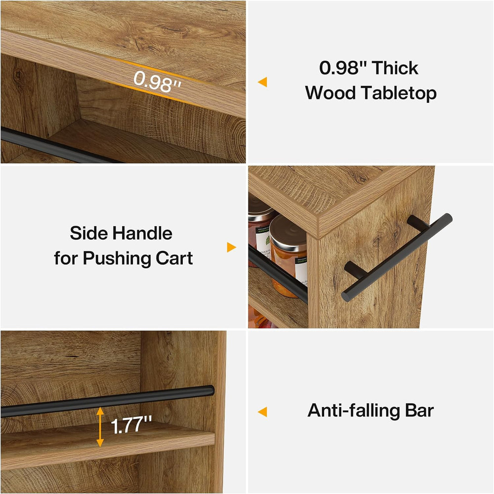 Tribesigns Slim Storage Cart, Rolling Narrow Kitchen Cart on Wheels for Small...