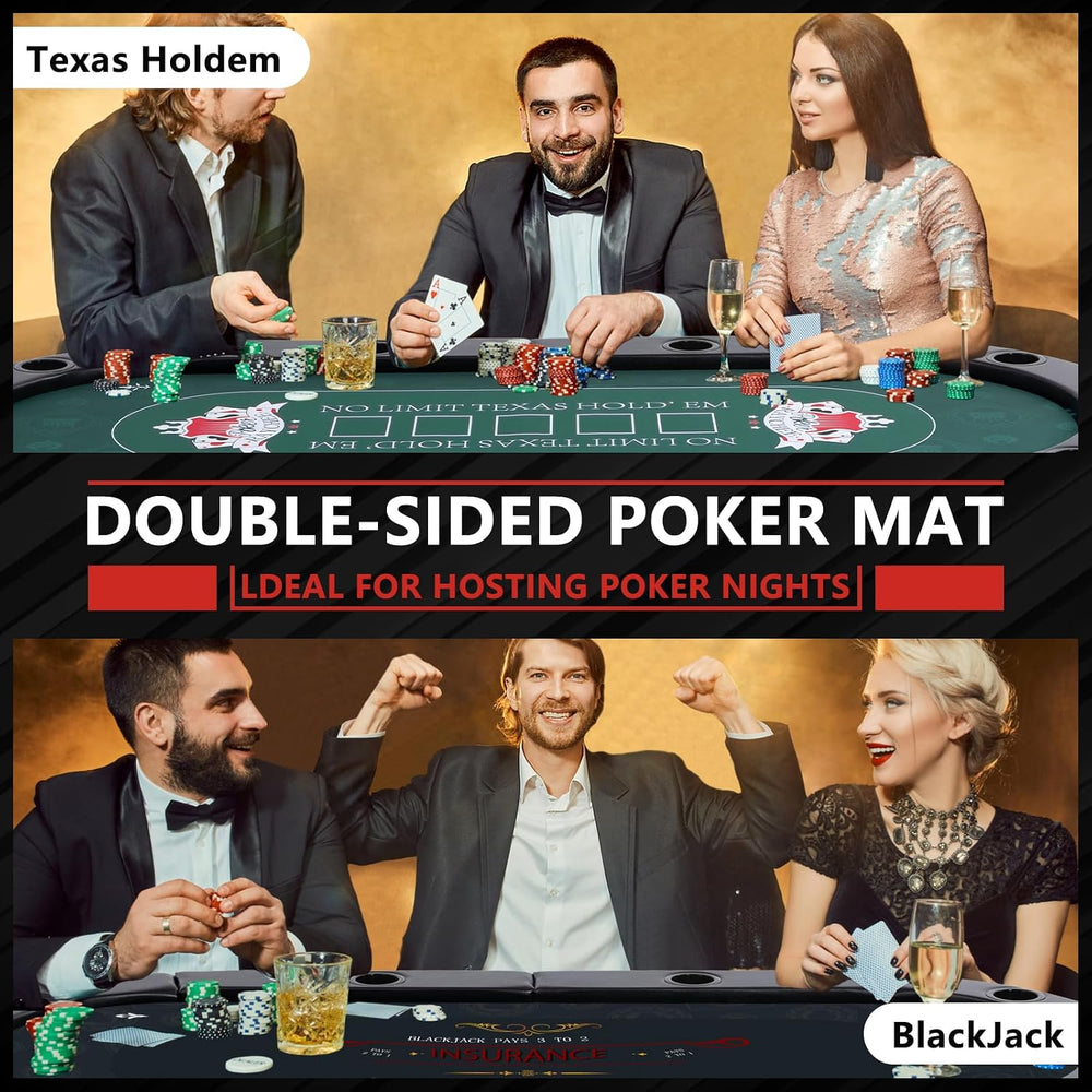 RAYKEEP 72" 4-in-1 Foldable Poker Table w/Interchangeable Game Mat