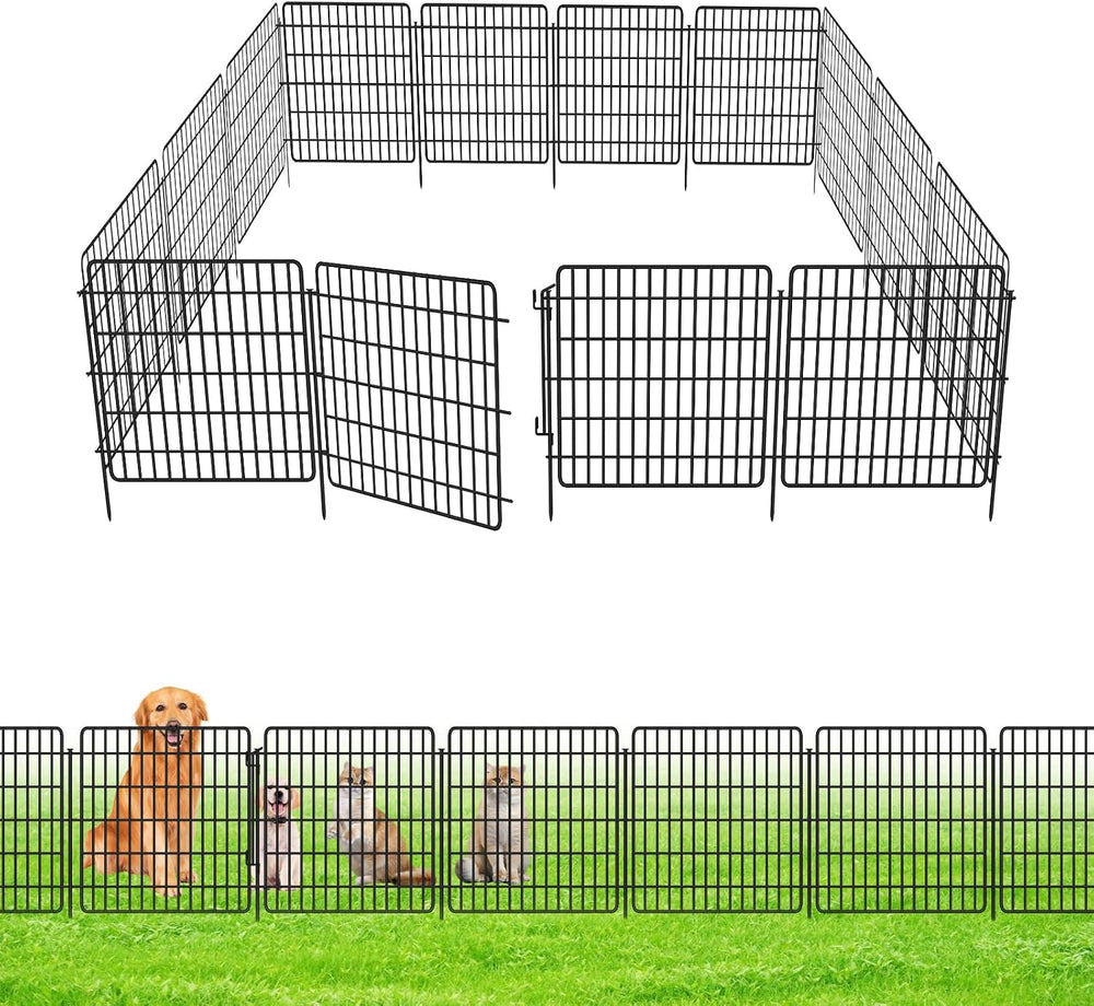 5 Panels Garden Fencing Animal Barrier with Lock, 24 in(H) X 10 Ft(L) Dog Fen...