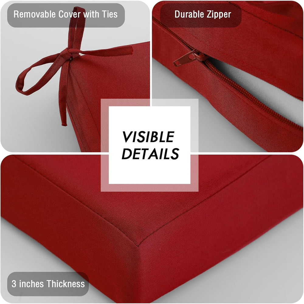 idee-home Outdoor Chair Cushions Set of 4, Waterproof Outdoor Seat Cushions