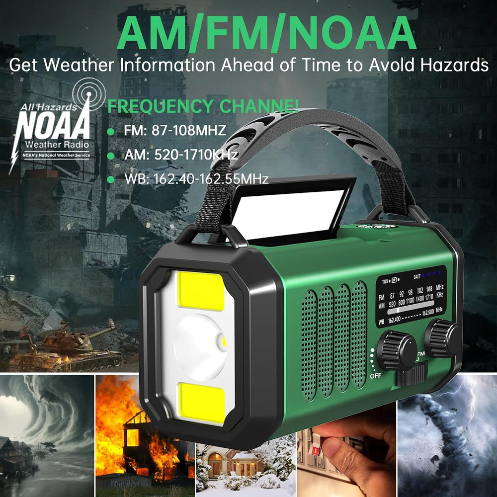 Emergency Radio Hand Crank Solar, AM/FM/NOAA Weather Radio Built-in 20000mah ...
