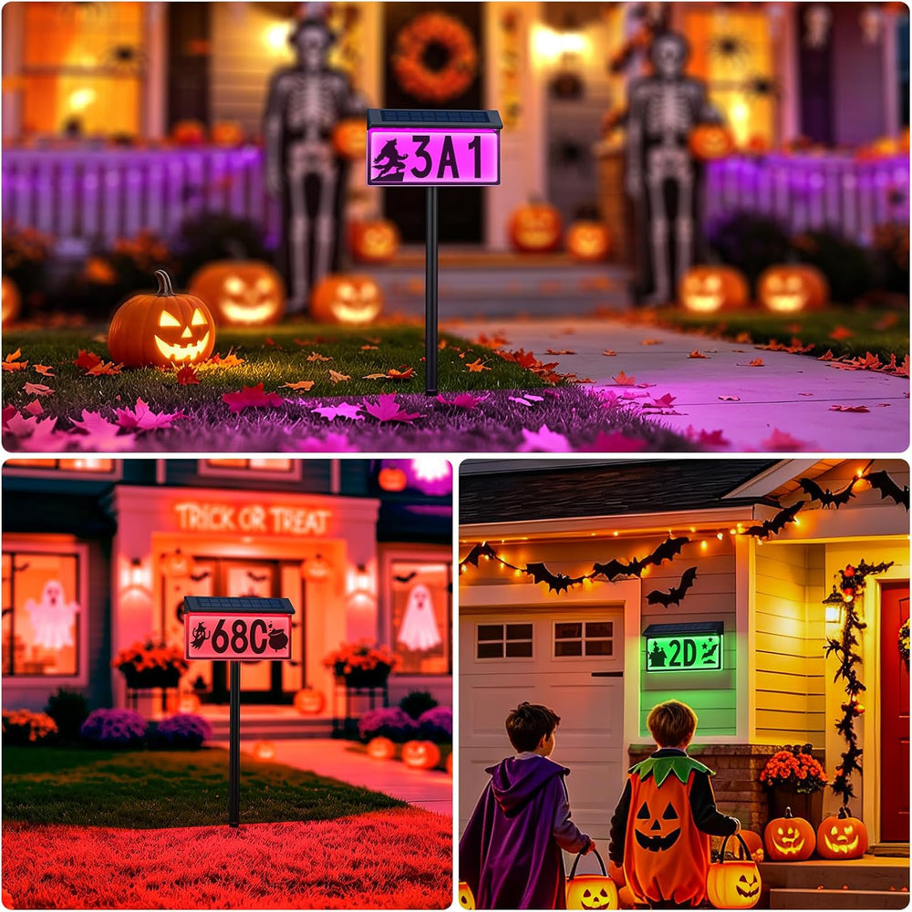 Solar Address Sign, Solar House Numbers for Outside Waterproof