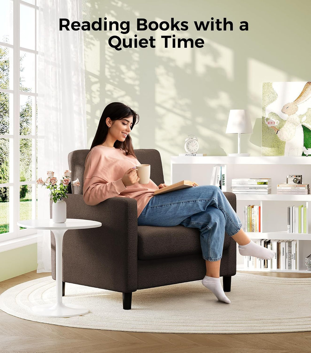 Welzona Sofa Accent Chair, 33" Reading Chair, Comfy Teddy Arm Chairs