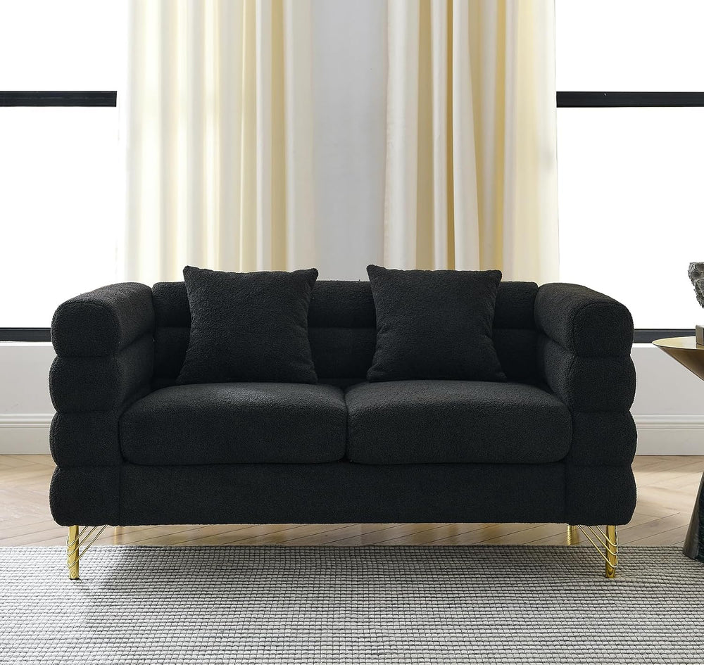 2 Piece Living Room Sofa Set,Boucle Couch with Loveseat and 3 Seater