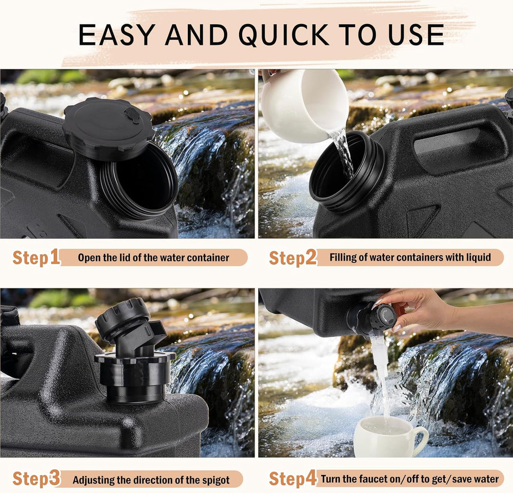 Camping Water Jug, 2.6 Gallon, BPA Free, Leak-Proof, Rectangular, Portable, R...