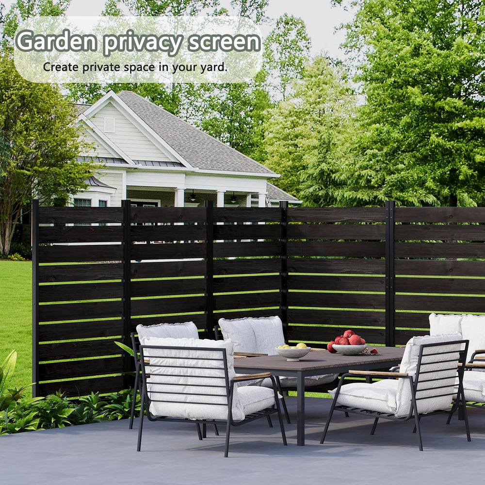 Privacy Screen Fence, No-Dig Wooden Patio Fence 5ftH×3.2ftW