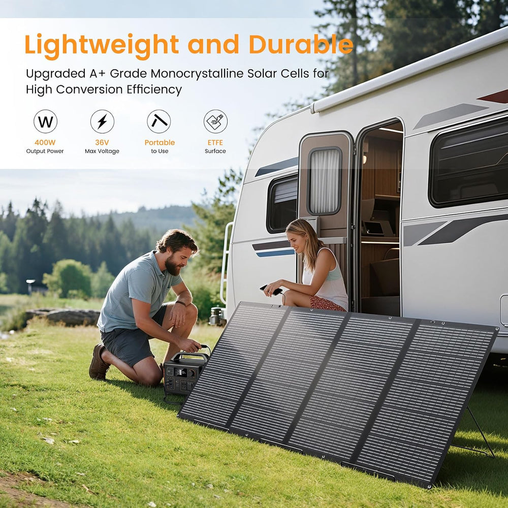 400W Portable Solar Panel for Power Station, 400 Watt 36V ETFE Foldable Solar...