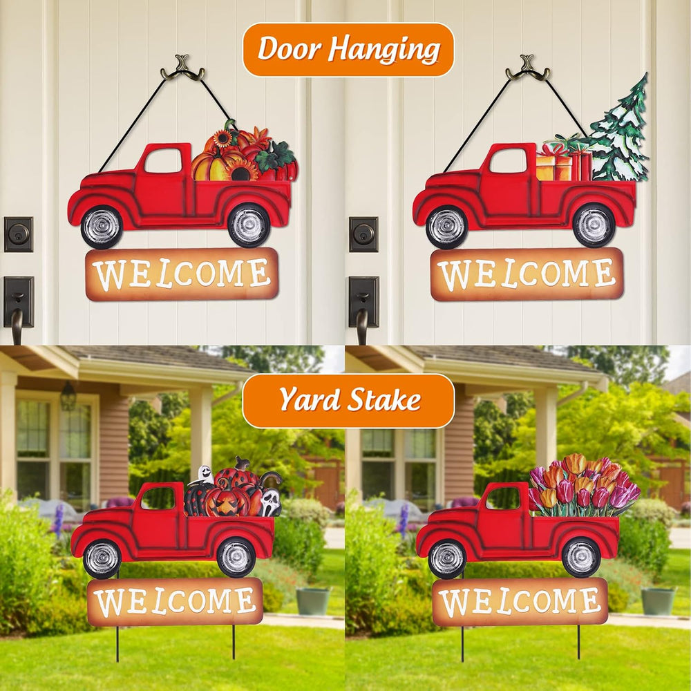 Whaline 4th of July Metal Yard Stakes Patriotic Welcome Interchangeable Garde...