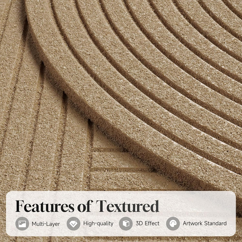 Large 3D Textured Framed Neutral Abstract Wall Art Set, 2 Piece 24x36 In