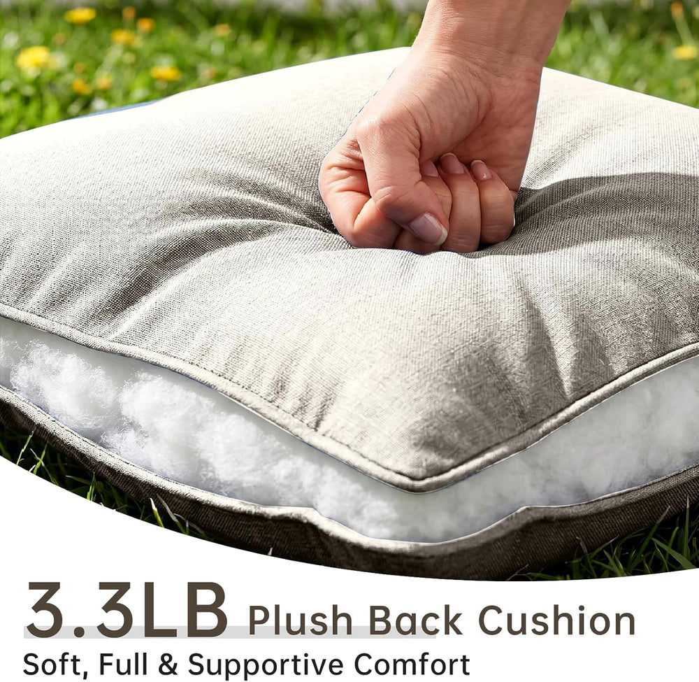 Outdoor Chair Cushions-Patio Chair Cushions Set with Removable Cover 22 X 24 ...