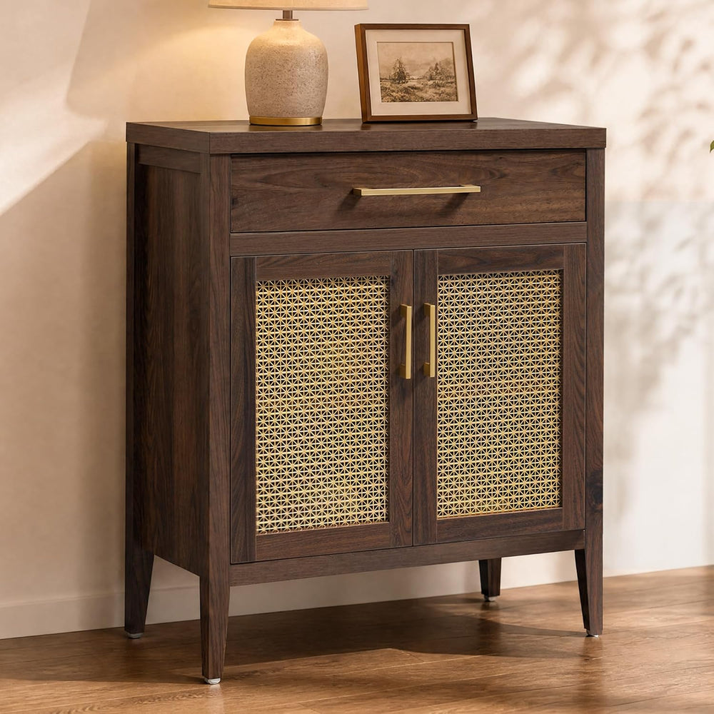 SICOTAS 30" Sideboard Buffet Cabinet with Adjustable Shelf, Espresso Walnut