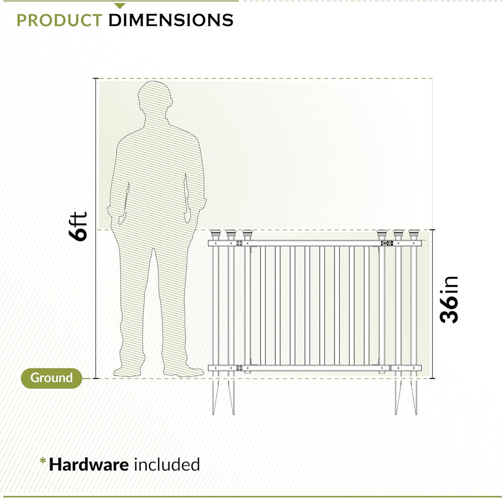 Zippity Baskenridge Picket Gate, White Vinyl DIY No Dig Kit