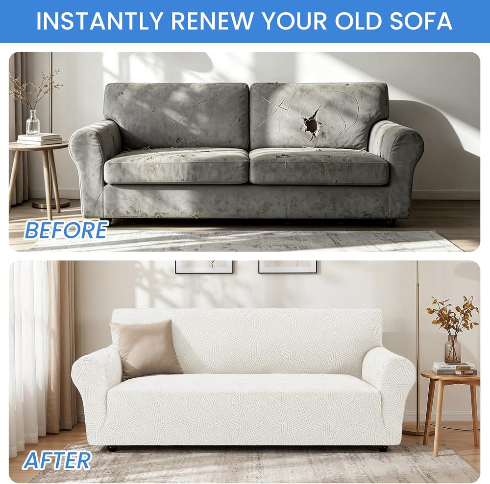 Stretch Couch Covers for Sofa, Fits Sofas 35"-45", Light Brown