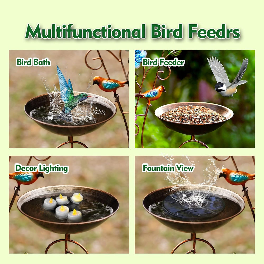 YYWMWM Metal Bird Bath with Trellis for Outside, 57” Height Birdbaths & S...