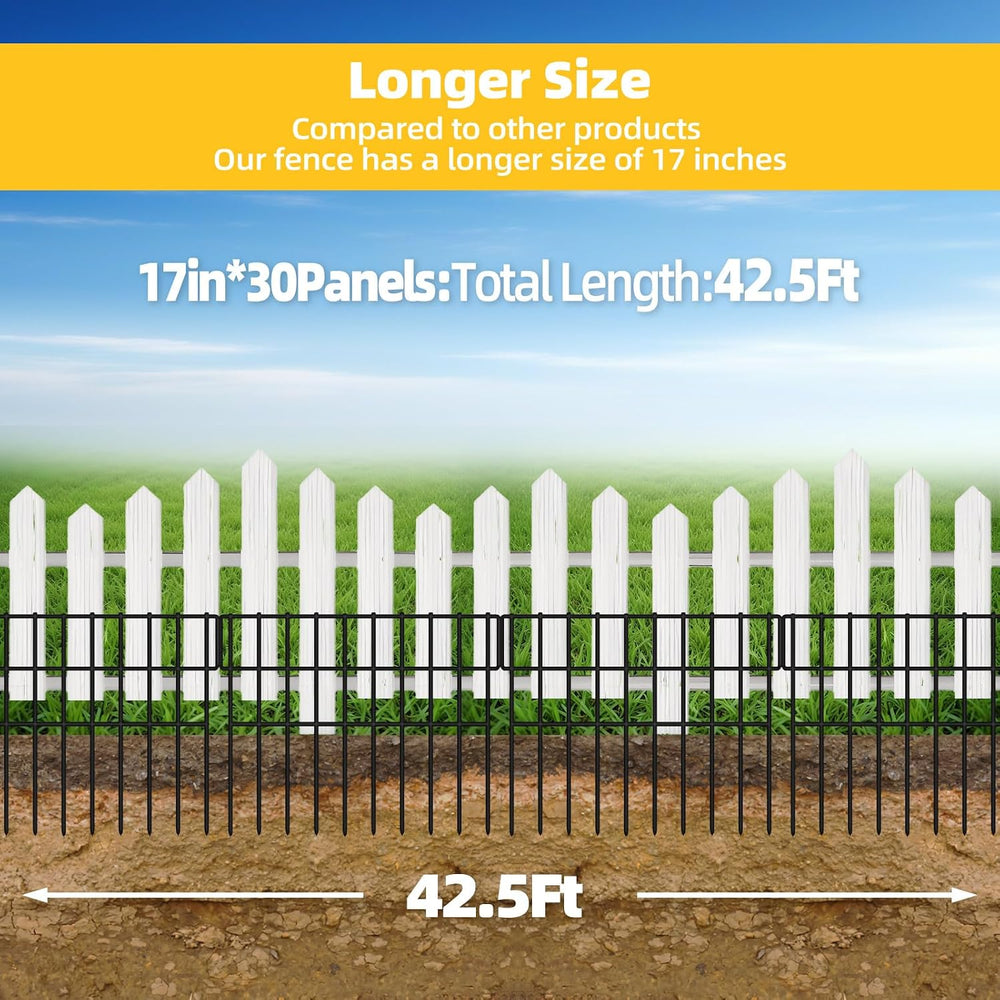 ULIOK 30 Panels Garden Fence Animal Barrier, Animal Barrier Fences No Dig Fen...