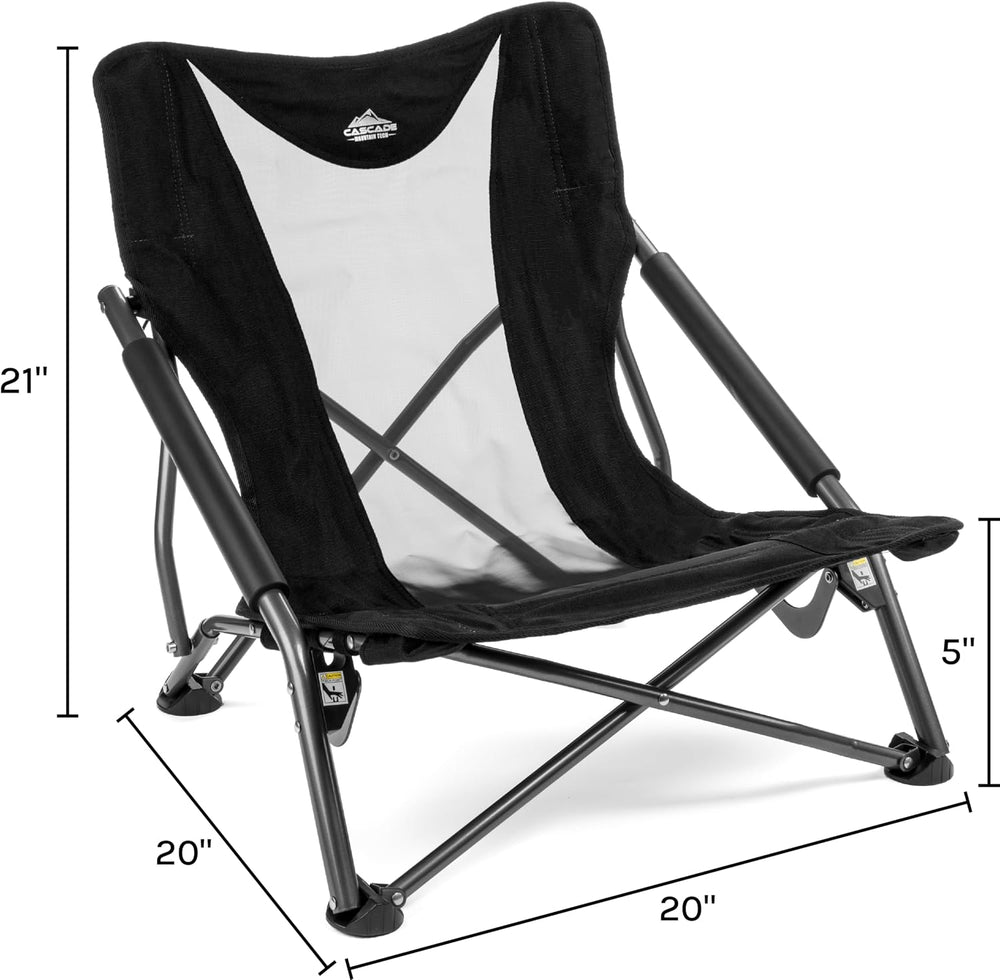 Cascade Mountain Tech Folding Camp Chair for Camping, Beach, Picnic, Barbqeue...