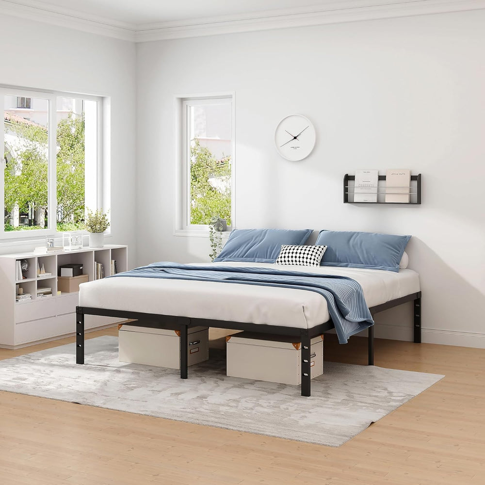 NEW JETO Metal Bed Frame,Full Size Bed Frame with Storage Space,14 Inch