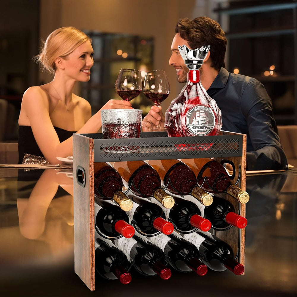KLM 3-Tier Wine Bottle Display Rack, Holds 12 Bottles.