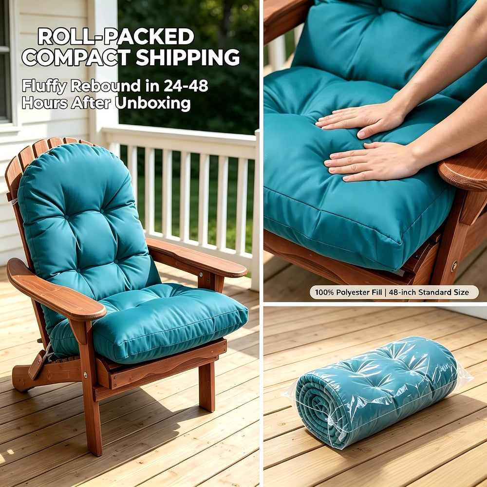 QILLOWAY Outdoor High Back Chair Cushion for Adirondack, All Weather Rocking ...