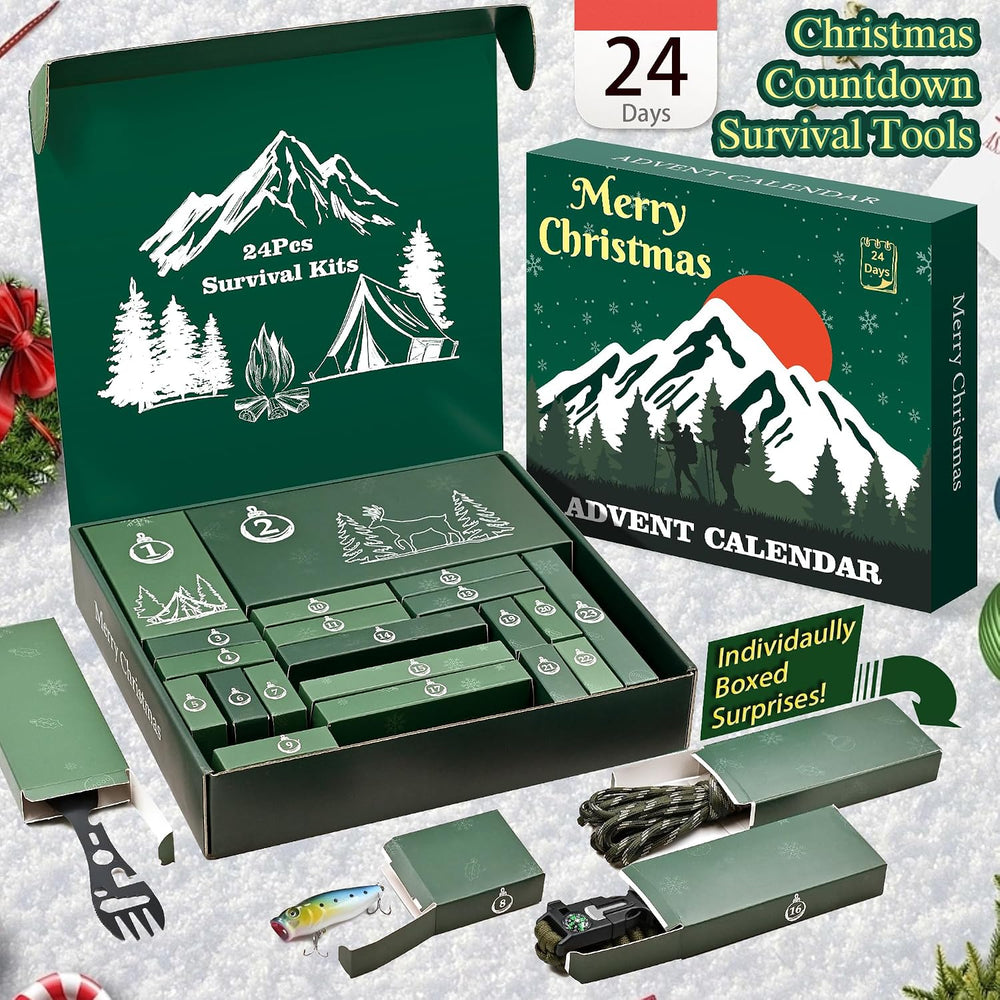 Survival Kit Advent Calendar 2026, 24 Days Christmas Countdown Calendar for M...