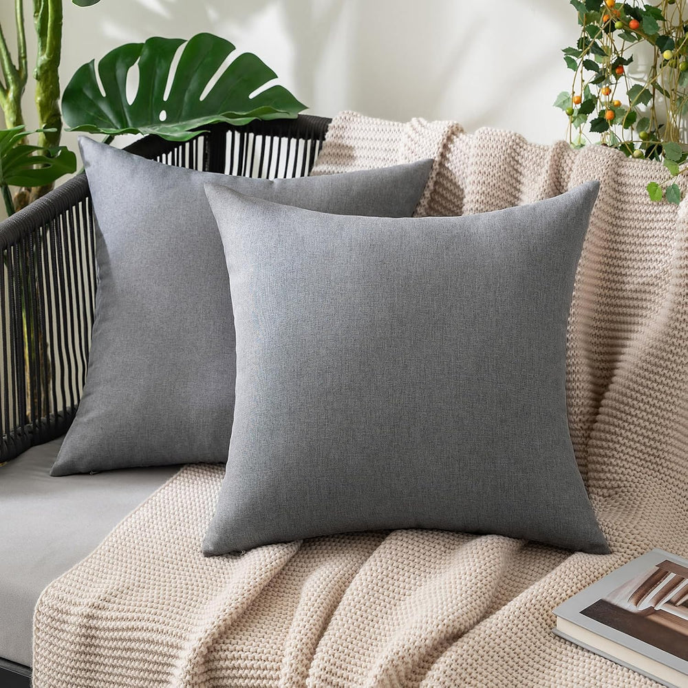 MIULEE Decorative Outdoor Pillow Covers Euro Waterproof 26x26 Light Grey